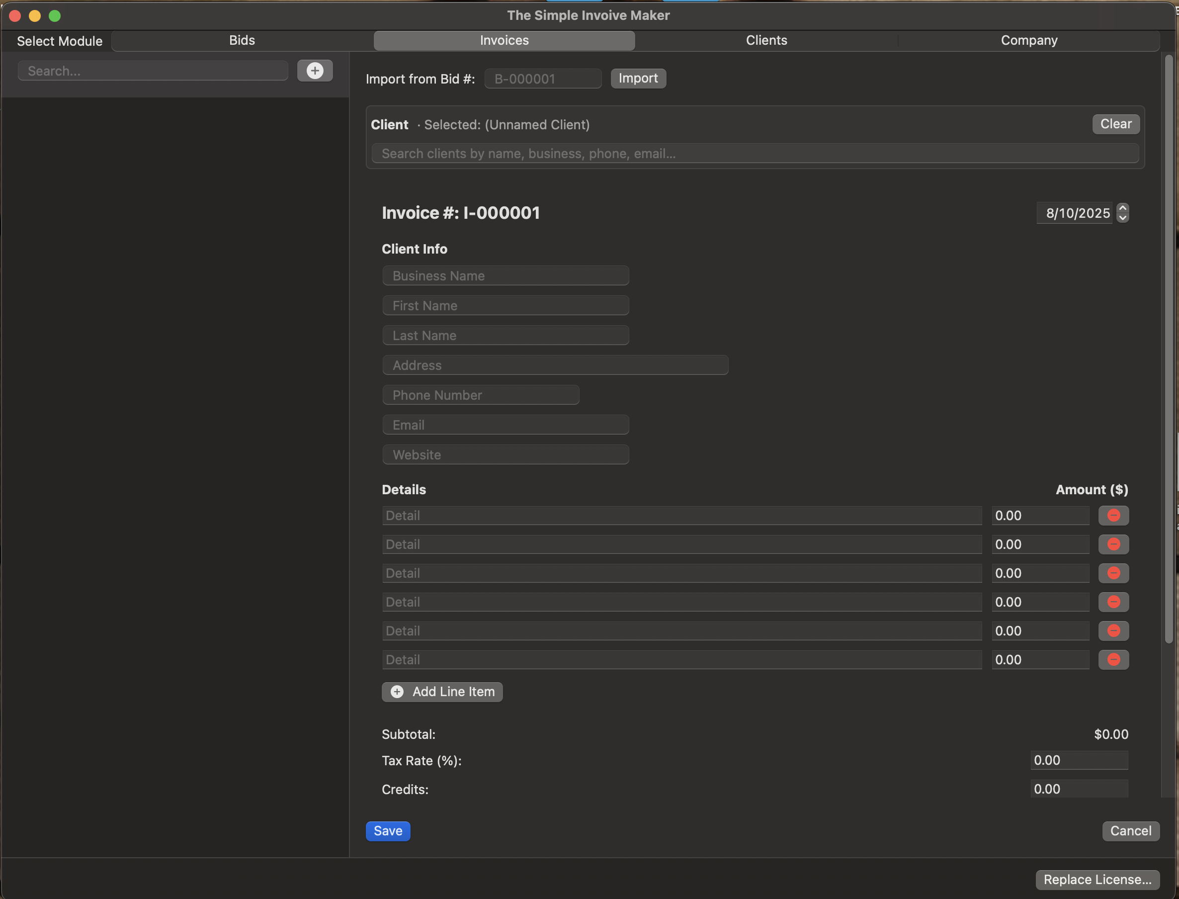 The Simple Invoice Maker